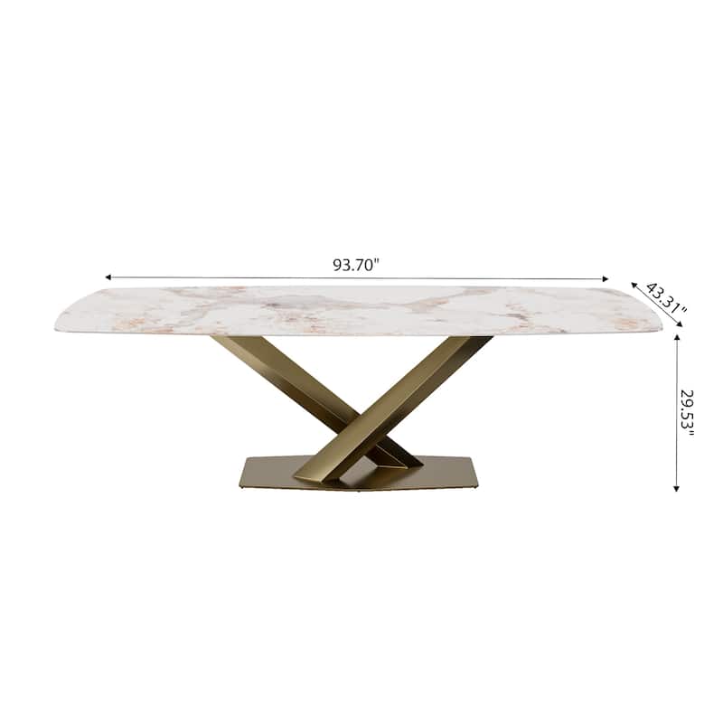 Modern Rectangle Sintered Stone Large Dining Table