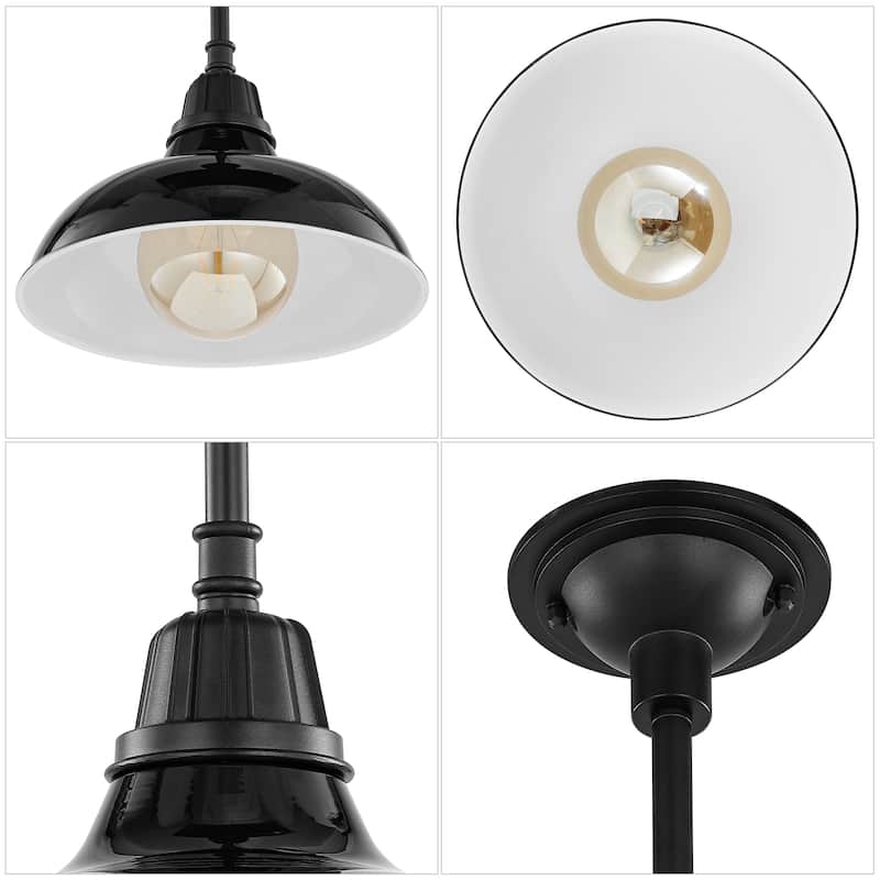 12.25" 1-Light Indoor/Outdoor Iron LED Pendant, by JONATHAN Y - 12.25