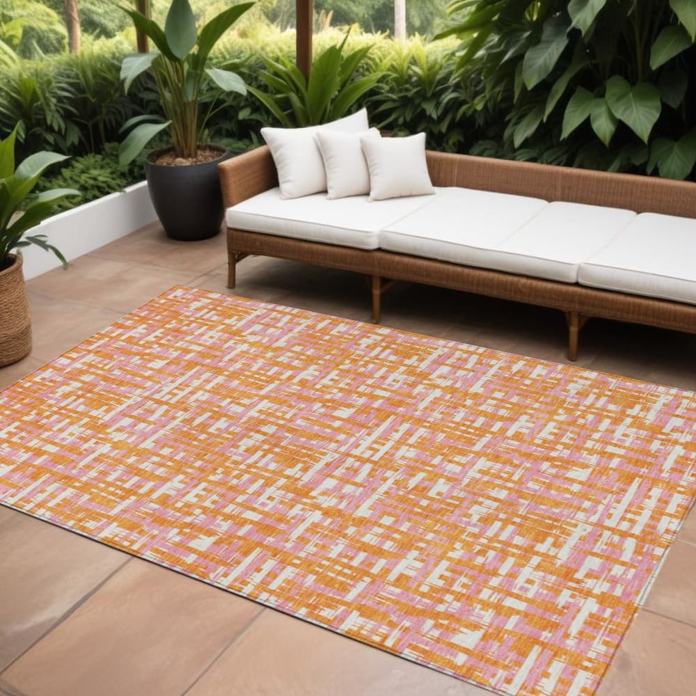 HomeRoots Abstract Transitional Rectangle Outdoor Rug