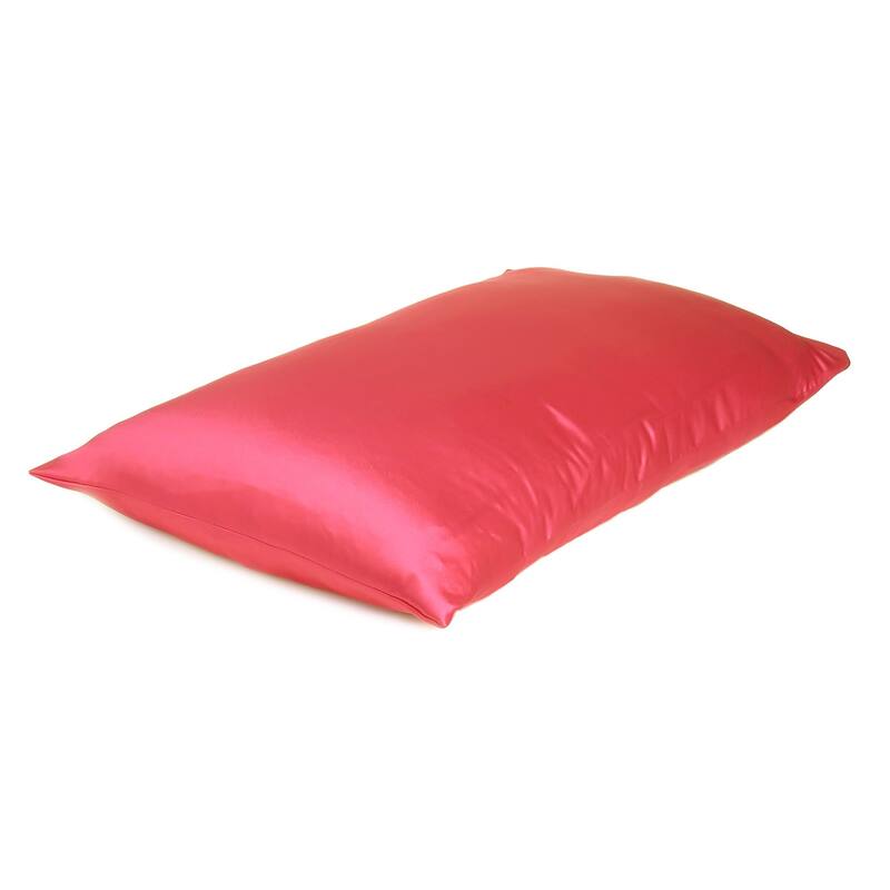 HomeRoots Poppy Red Dreamy Set Of 2 Silky Satin Queen Pillowcases