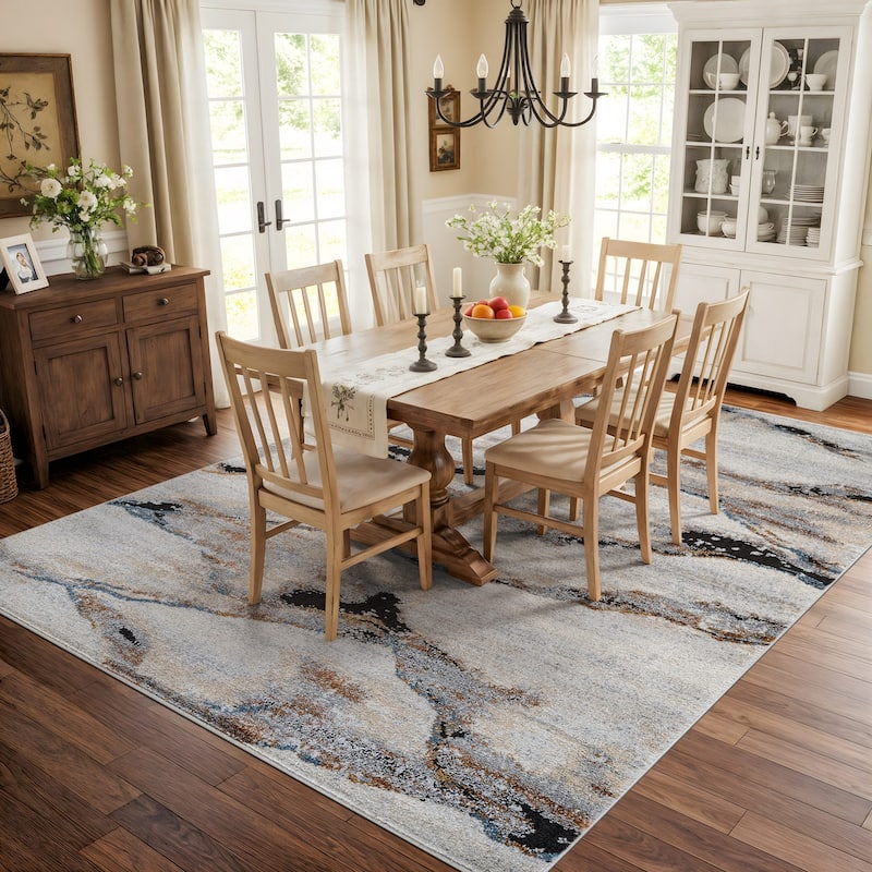 Transitional Horizon Area Rug for Living Room, Bedroom, or Entryway - Family Friendly and Easy to Maintain