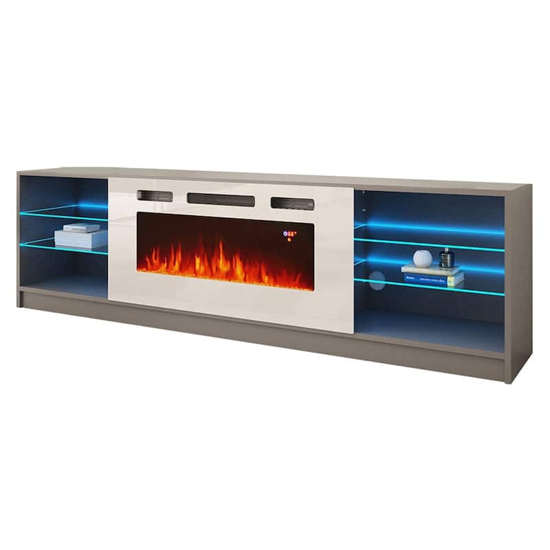 Boston WH01 79-inch Modern Electric Fireplace TV Stand