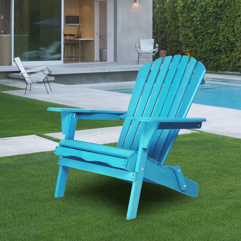 2PCS Wooden Garden Outdoor Folding Adirondack Chair,Ergonomic Comfort