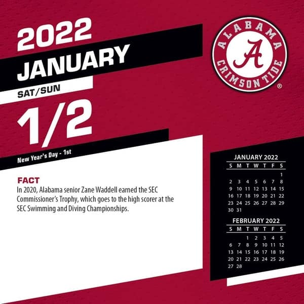 Turner Licensing, Col Alabama Crimson Tide 2022 Desk Calendar - Overstock - 33966781