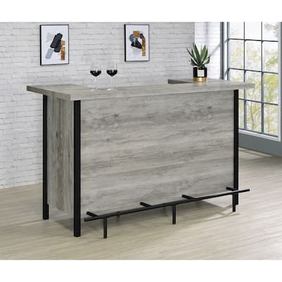 Menimen Grey Driftwood Bar Unit with Stemware Racks