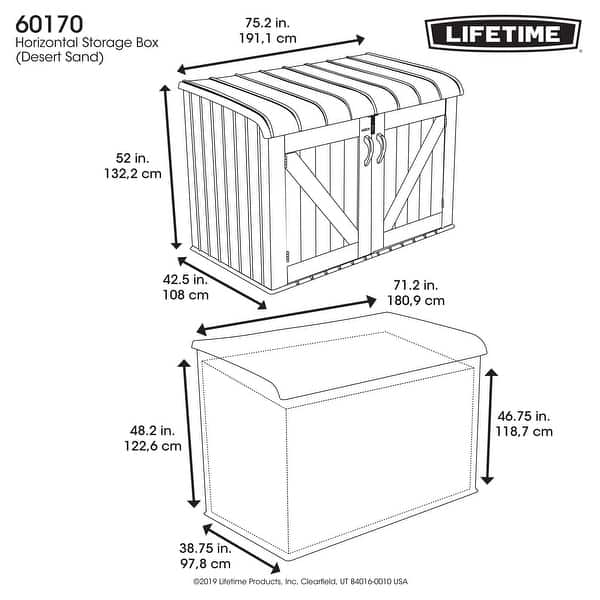 Lifetime 75 cu. ft. Horizontal Storage Shed