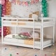 preview thumbnail 1 of 24, Safety Design Twin over Twin Floor Bunk Bed with Ladder White
