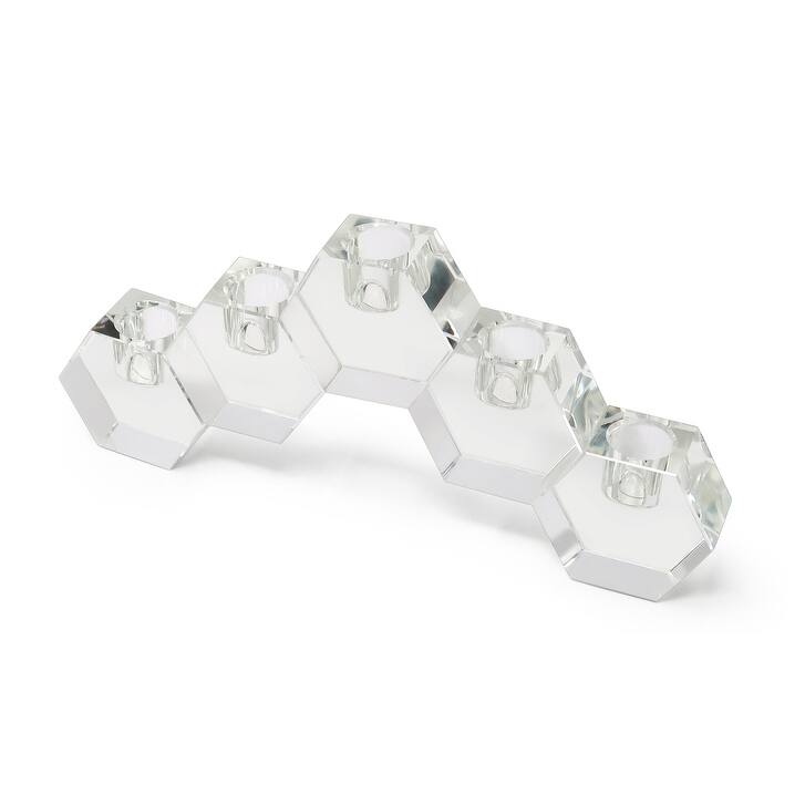 5 Crystal Hexagon Cluster Candle Holder