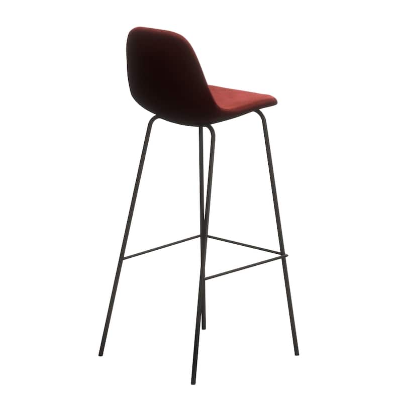 Maxine Velvet Bar Height Stools Black Legs (Set of 2)