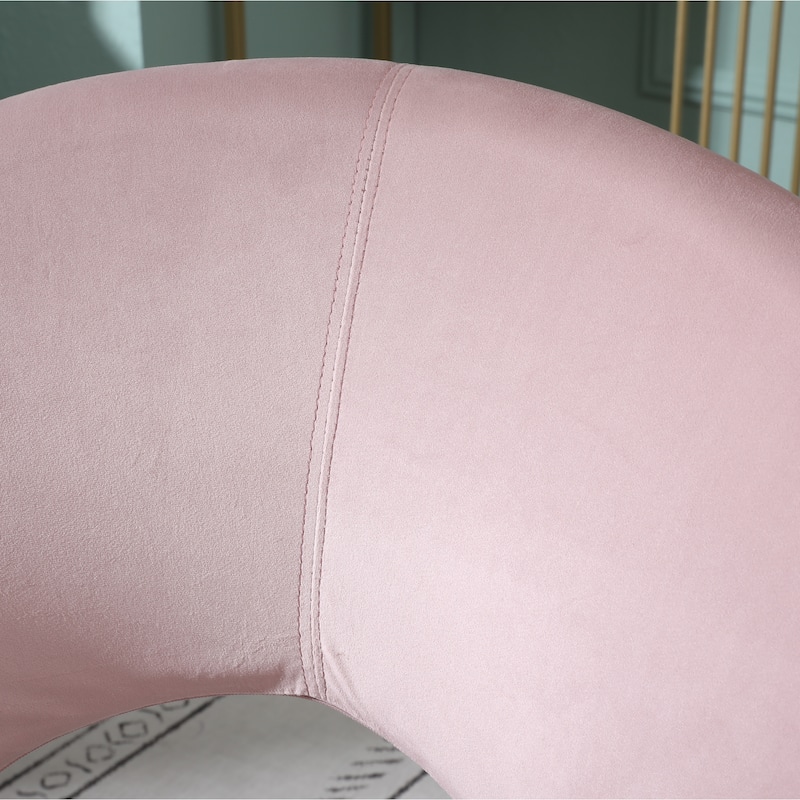 Modern 28" Polyester Upholstered Accent Chair with Gold Tone Finished Base and Metal Sled Legs