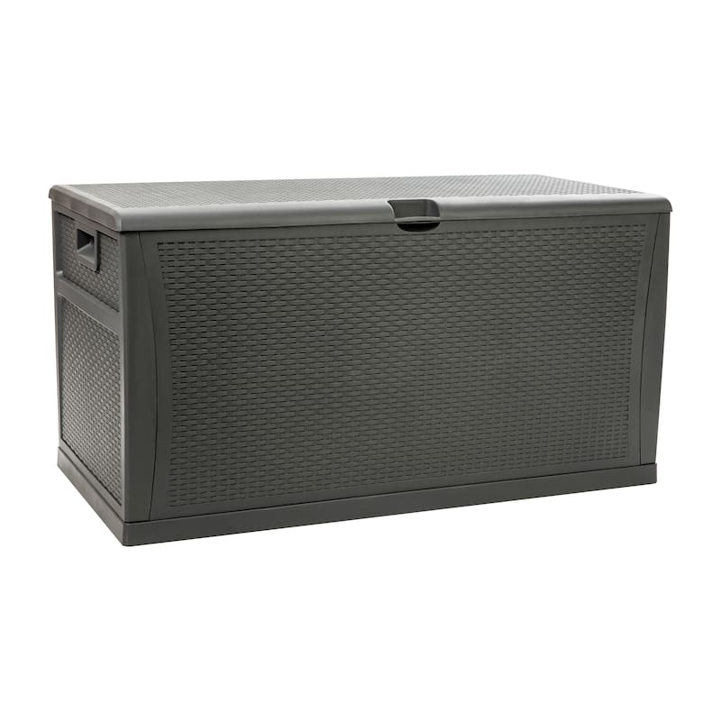 120 Gallon Plastic Deck Box for Outdoor Patio Storage & Deck Organization