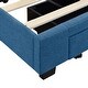preview thumbnail 9 of 42, Queen Linen Upholstered Platform Bed with Storage Drawers & Headboard