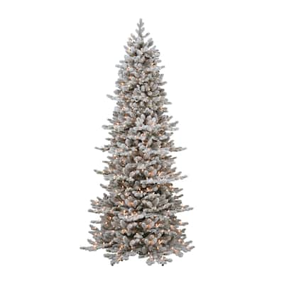 Puleo International 6.5 ft. Pre-lit Slim Royal Majestic Douglas Fir Downswept Artificial Christmas Tree