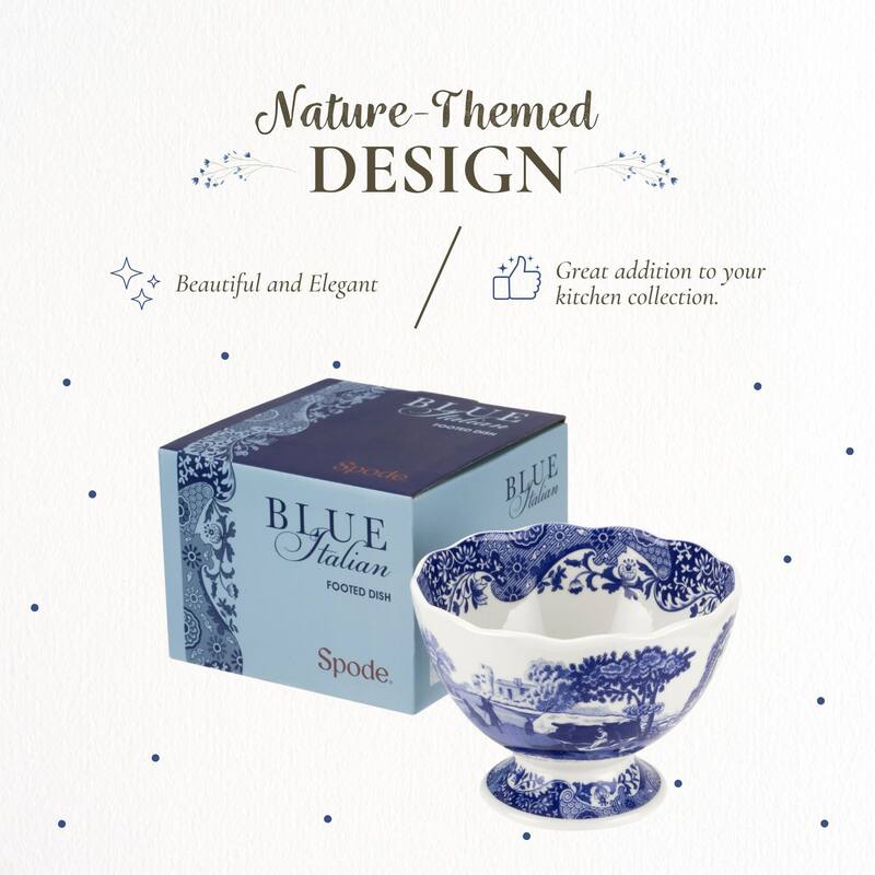 Spode Blue Italian Footed Serving Bowl - 4.75-Inch