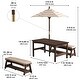 preview thumbnail 2 of 3, KidKraft Outdoor Wooden Table & Bench with Cushions and Umbrella, Espresso