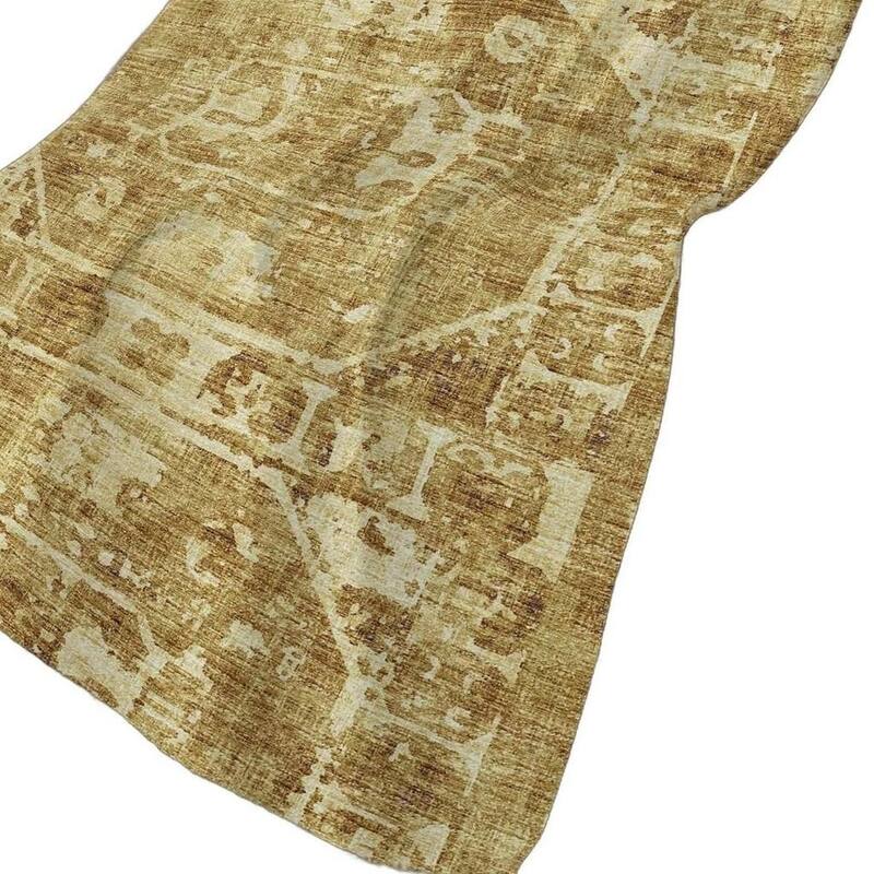 HomeRoots 50" X 70" Beige And Tan Damask Polyester Woven Plush Throw Blanket