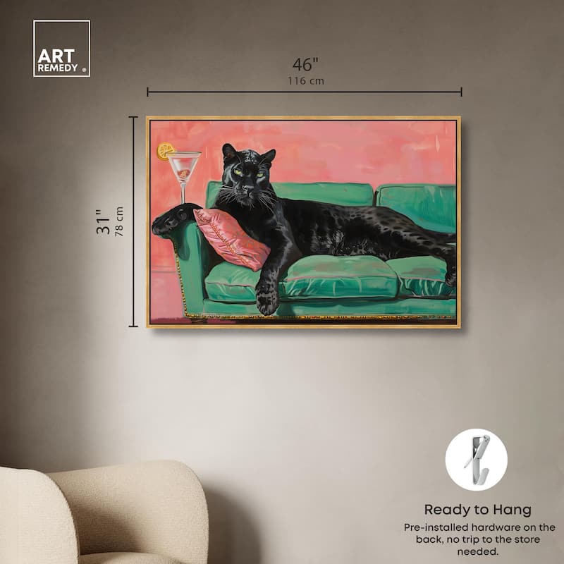 Lounging Panther Canvas by Art Remedy