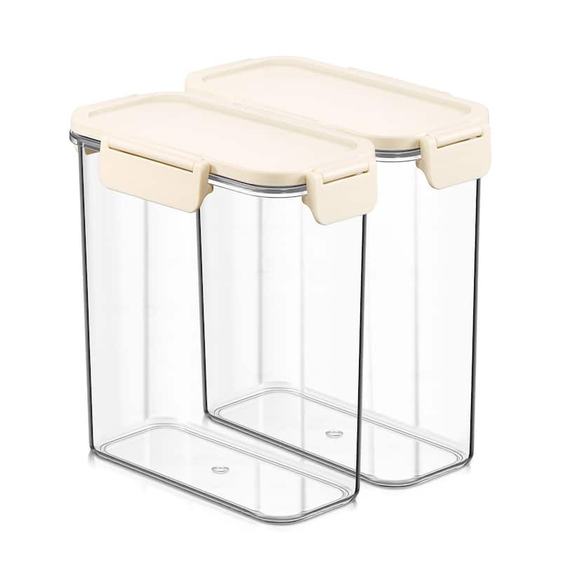 Sorbus Airtight Food Storage Container, Clear Stackable Canister for Pantry, Rice, Pasta, Cereal & Snacks - Medium Tall Narrow - 2 Piece