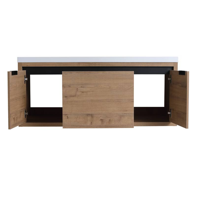 Beingnext 24"/30"/48" Bathroom Vanity with Sink, Floating Bathroom Vanity With Soft Close Door