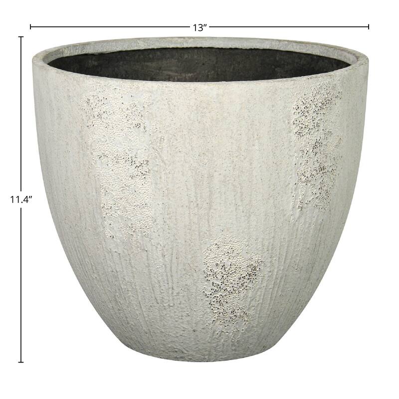 Patio 11" Concrete Small Pot, Antique White