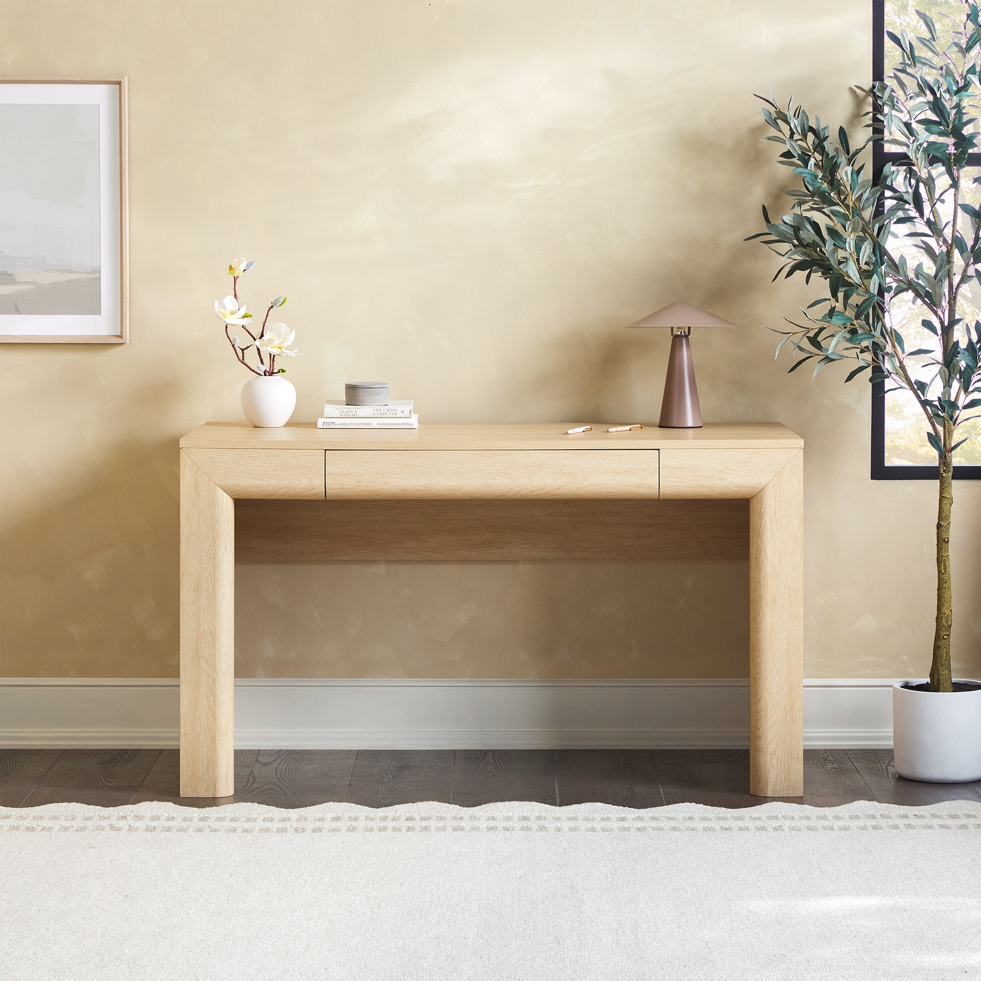 Walker Edison Modern Waterfall Writing Desk