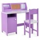 preview thumbnail 10 of 9, Costway Kids Study Desk with Chair, Whiteboard, Marker, Hutch, Storage - 35'' x 18'' x 34'' (L x W x H)