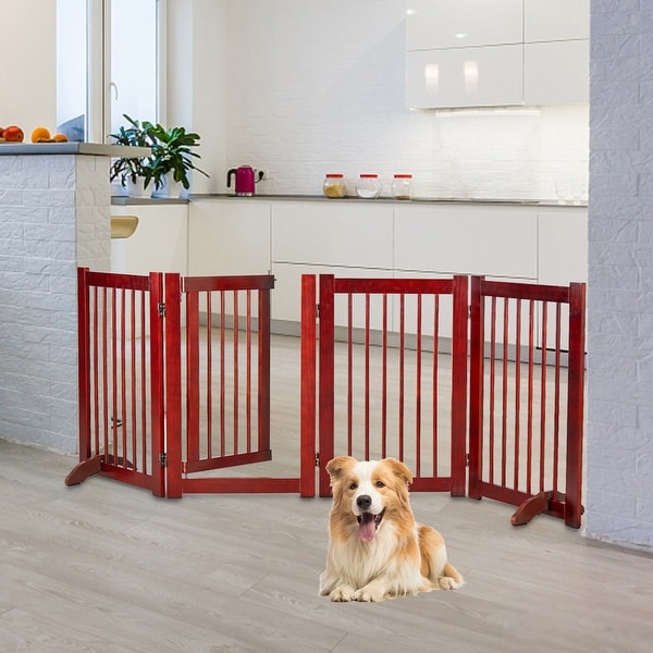 Kinpaw Wide Dog Gate 360 Degree Freestanding Wooden Kennel