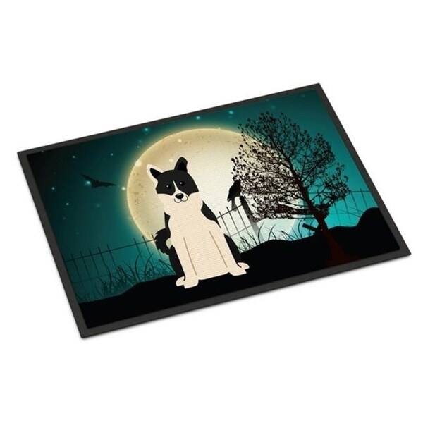 Carolines Treasures BB2219JMAT Halloween Scary Russo-European Laika Spitz Indoor or Outdoor Mat 24 x 0.25 x 36 in.
