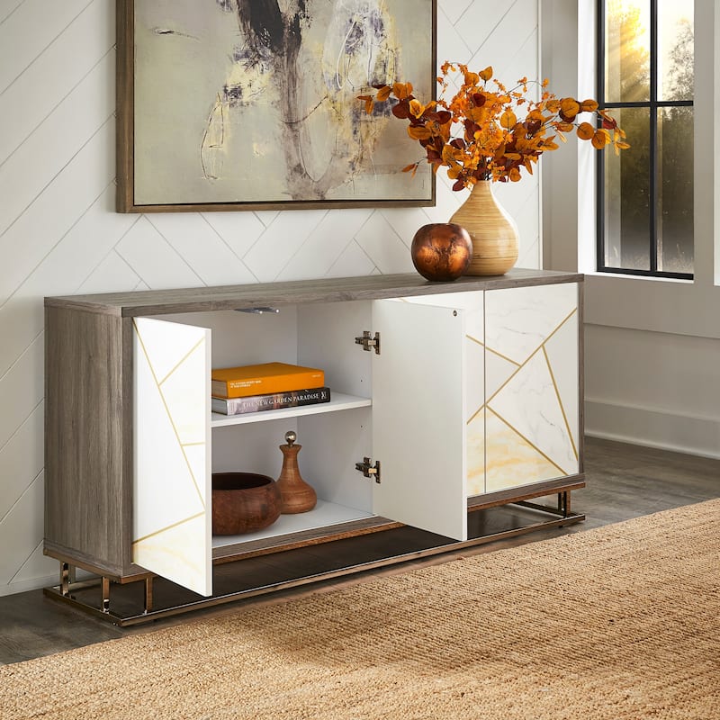 Kew Champagne Gold Finish Cabinet Sideboard by iNSPIRE Q Bold