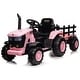 preview thumbnail 11 of 25, Kids Ride on Tractor with Detachable Trailer and Remote Control Pink