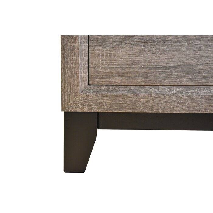 Modern Wooden Nightstand, Small Bedroom Coffee Table with Metal Legs, Side Table with Drawer with Metal Handles