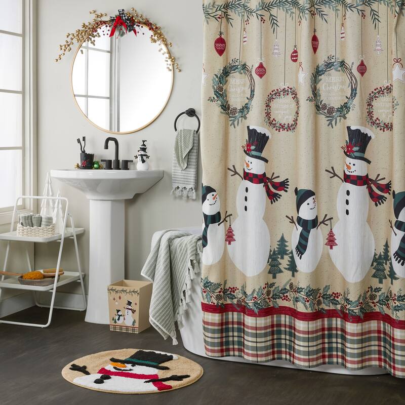 SKL Home Rustic Plaid Snowman Rug