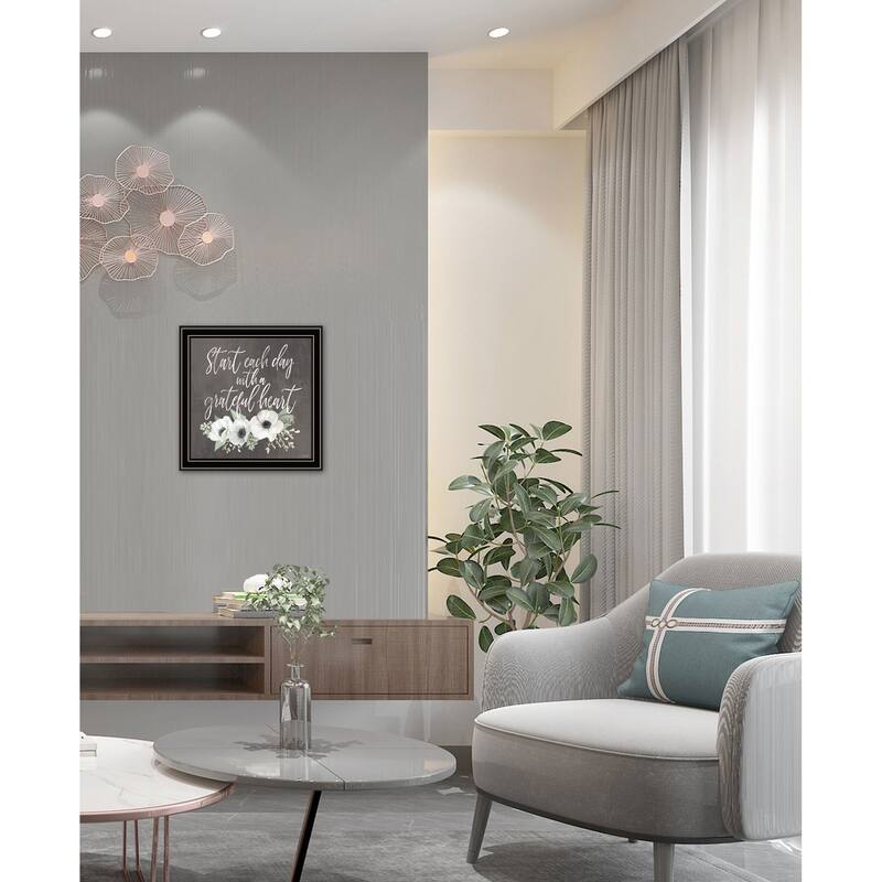 TrendyDecor4U Contemporary " Grateful Heart" Framed Print Wall Art