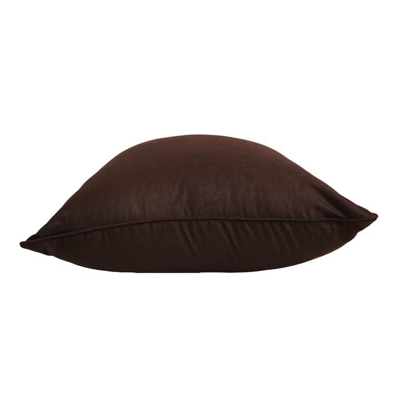Home&Manor Premium Silk Throw Pillow 18" Brown