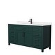 preview thumbnail 45 of 48, Beckett 66 Inch Single Vanity, Cultured Marble Top Green, Black Trim, Carrara Cultured Marble Top