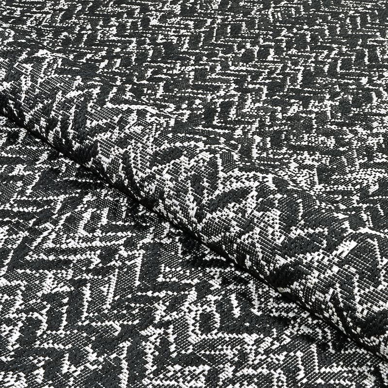 Hampton Herringbone Black Indoor/ Outdoor Area Rug