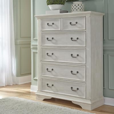 Bayside Antique White 5 Drawer Chest