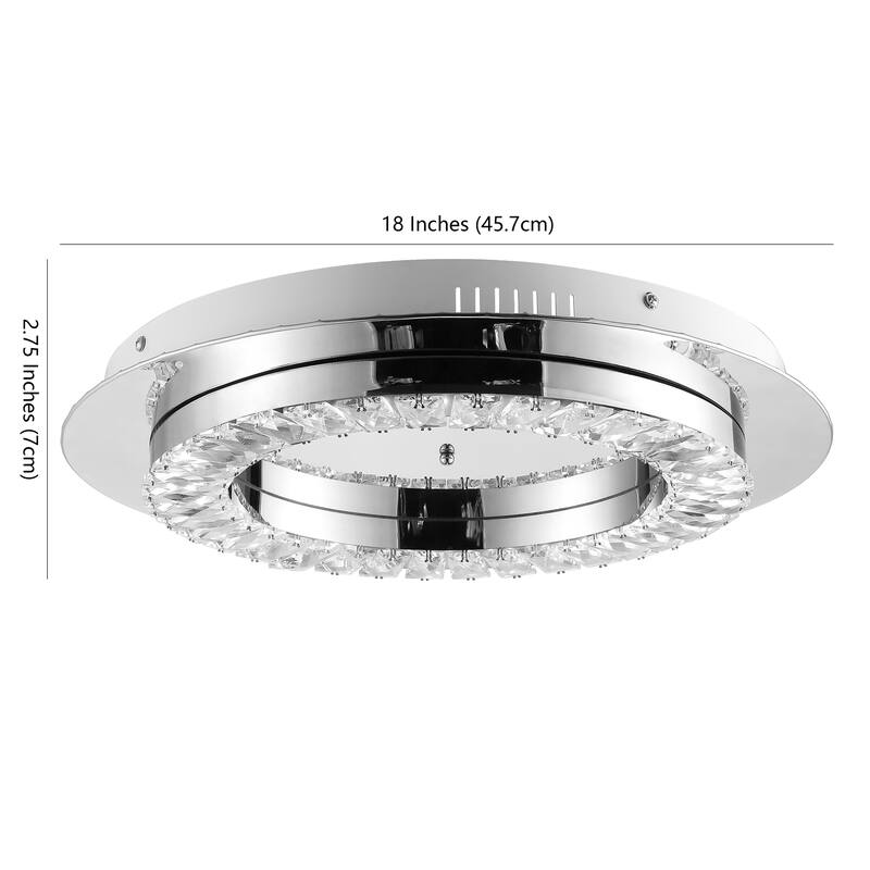 Brice Integrated Iron/Crystal Glam LED Flush Mount, by JONATHAN Y