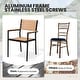 preview thumbnail 6 of 36, 11/13-Piece Outdoor All-Weather Patio Dining Set Aluminum Rectangular Table with Umbrella Hole and Stackable Chairs