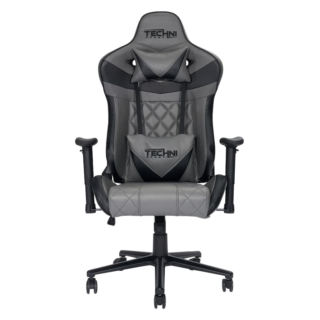 55.25" Gray Black Techni Sports XL Comfortable Gaming Chair