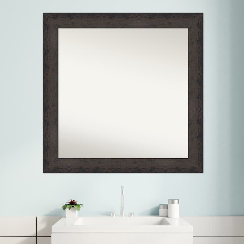 Dappled Non-Beveled Wood Framed Bathroom Vanity Wall Mirror