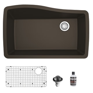 Karran Undermount Quartz Composite 33 in. Single Bowl Kitchen Sink with Accessories