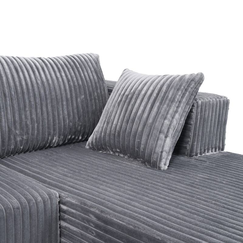105-in L Casual Gray( Corduroy)-Left Chaise Sectional