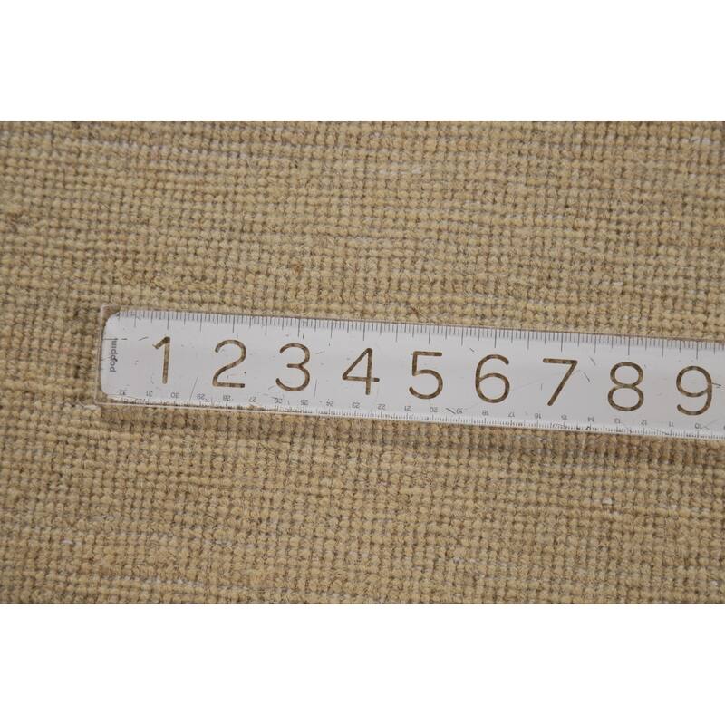 Modern Beige Gold Muted Gabbeh Oriental Area Rug Handmade Wool Carpet - 5'10"x 8'10"