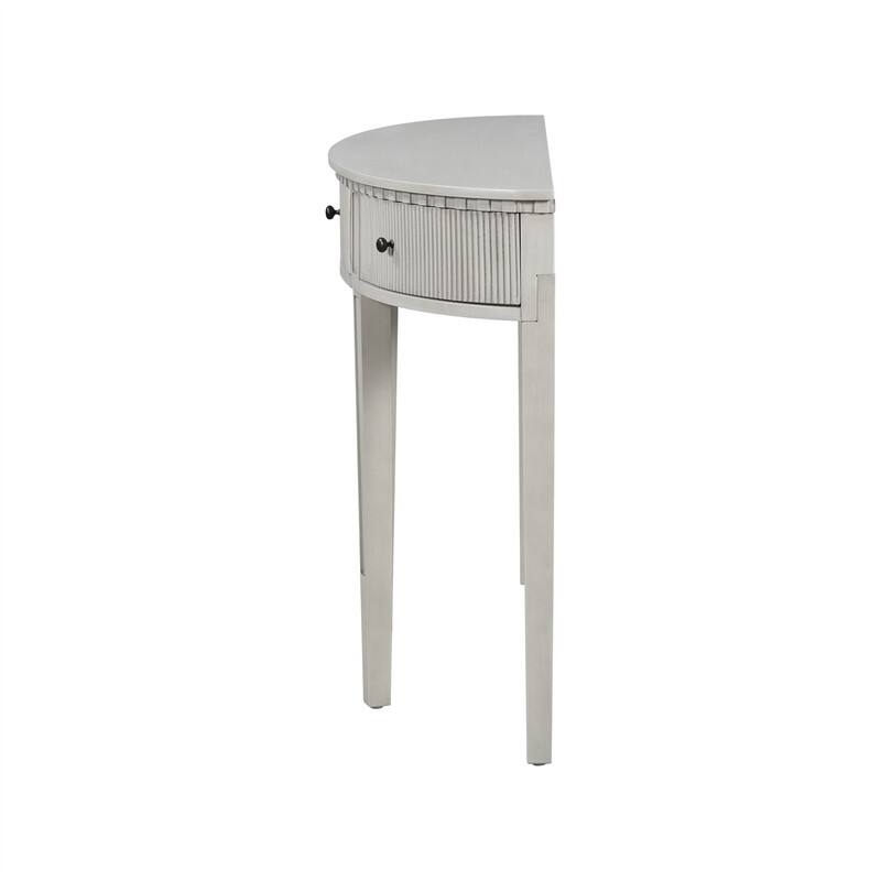 Curve Design Console Table with 3 Storage Drawers, Modern Entryway Table Sofa Table with Vertical Stripe Design and 4 Legs