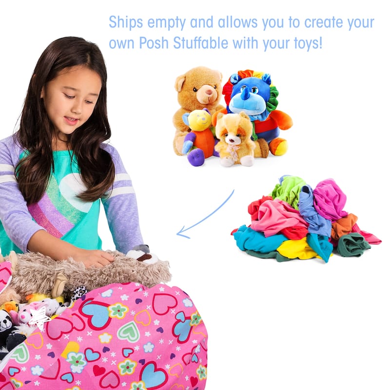 Kids' Stuffed Animal Storage Bean Bag Chair Cover or Toy Organizer