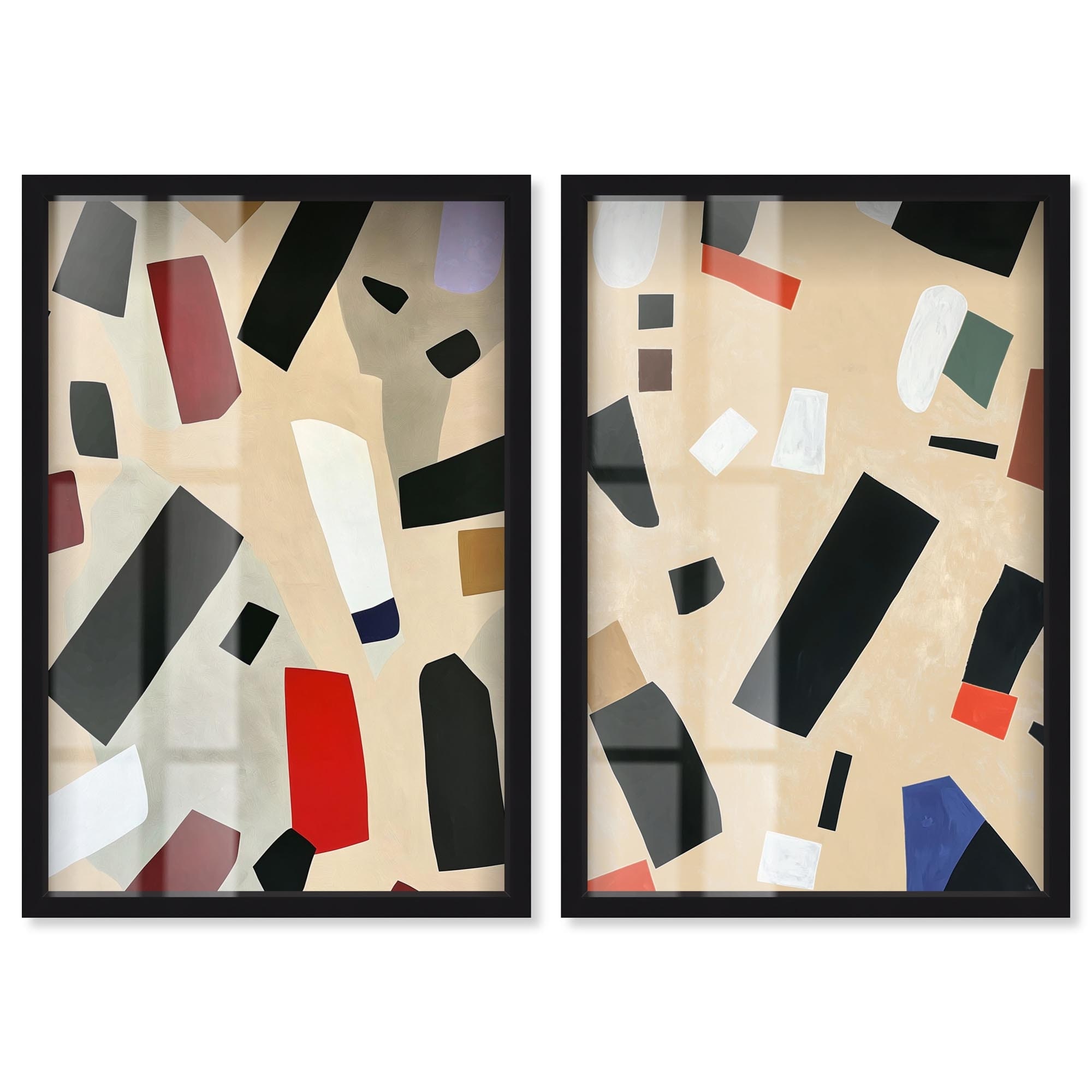 Mindscape Mosaic Abstract Set Shadowbox Print by Art Remedy