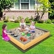preview thumbnail 2 of 8, Gymax Kids Sandbox Outdoor Wooden Sandpit w/ Bottom Liner Creative