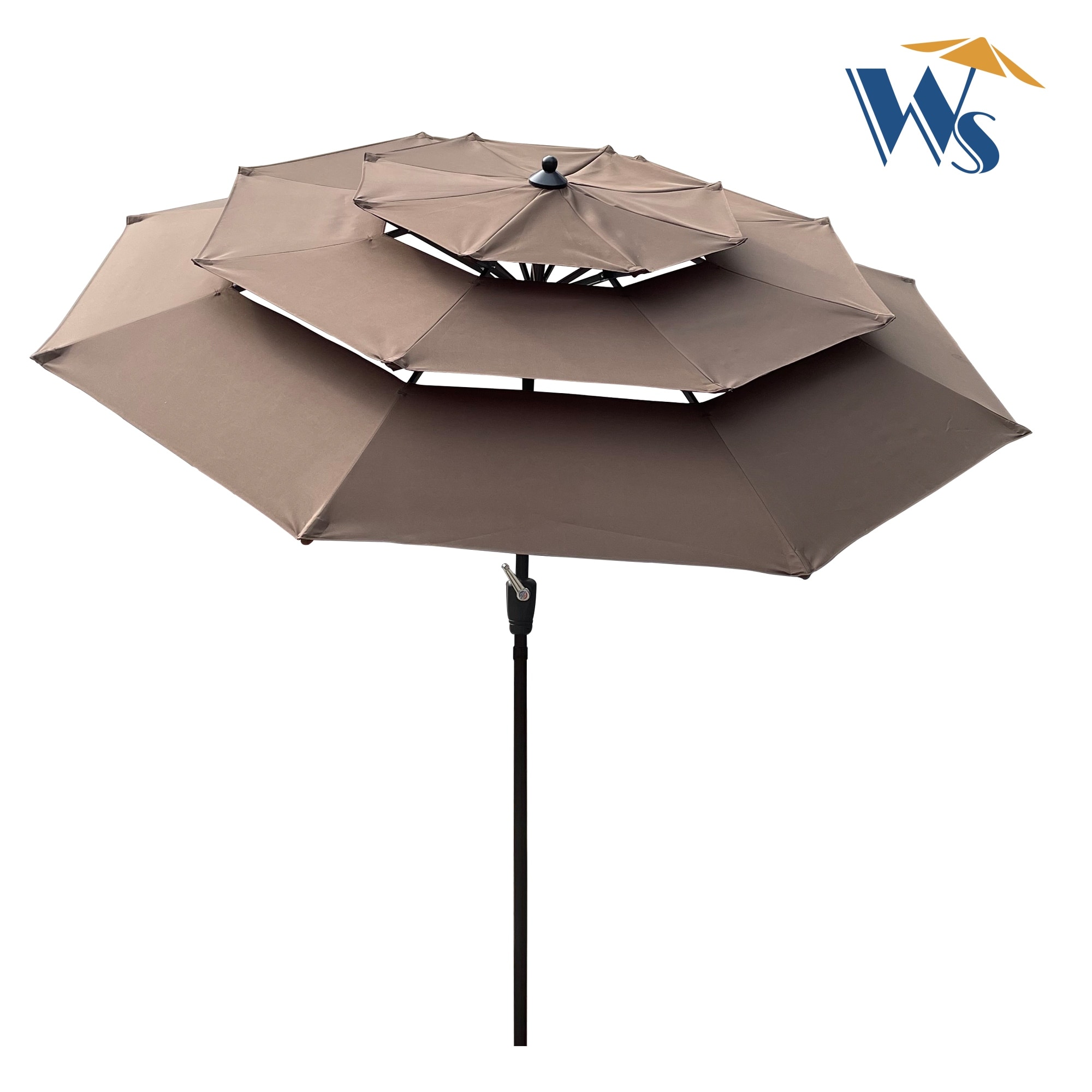 9Ft 3-Tiers Outdoor Patio Umbrella with Crank and tilt and Wind Vents
