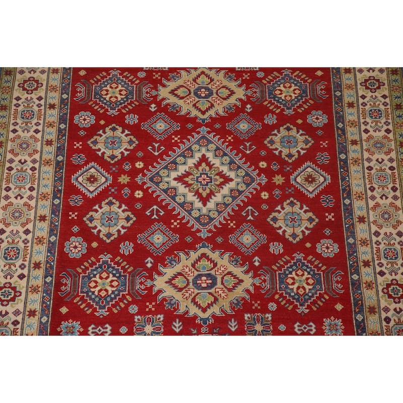 Red Kazak Oriental Area Rug Handmade Wool Carpet - 6'8" x 9'10"